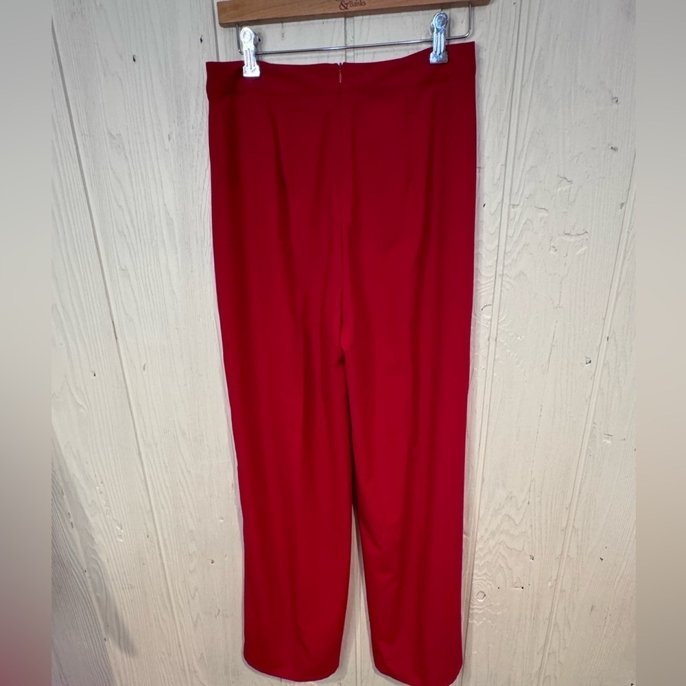 Lulus High Waisted Wide Leg Red Pants, Size M - Picture 4 of 10